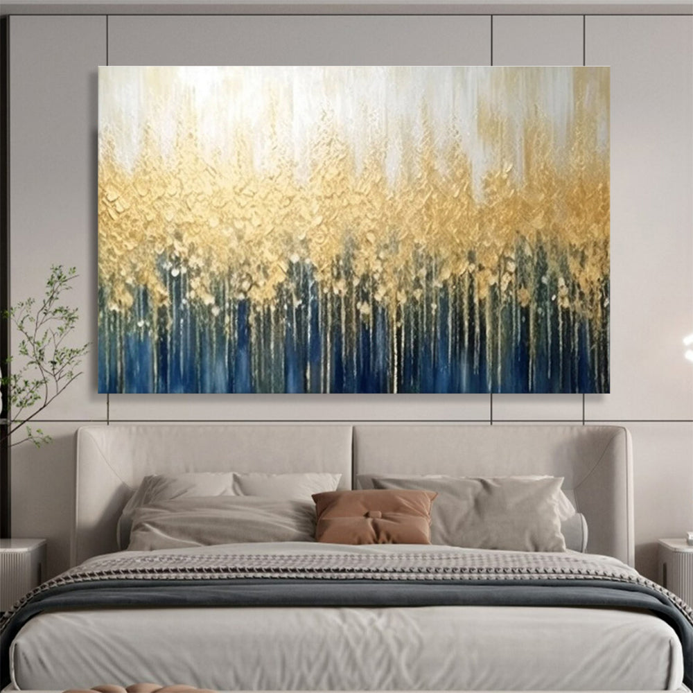 Golden Forest Silhouette Abstract Painting for Luxe Interiors YHT051