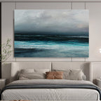 Dark Sea Abstract Mysterious Seascape Painting for Dramatic Spaces YHT034