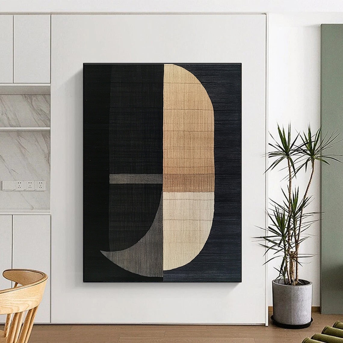 Geometric Textured Rug - like Abstract Painting with Artisanal Charm WINK180