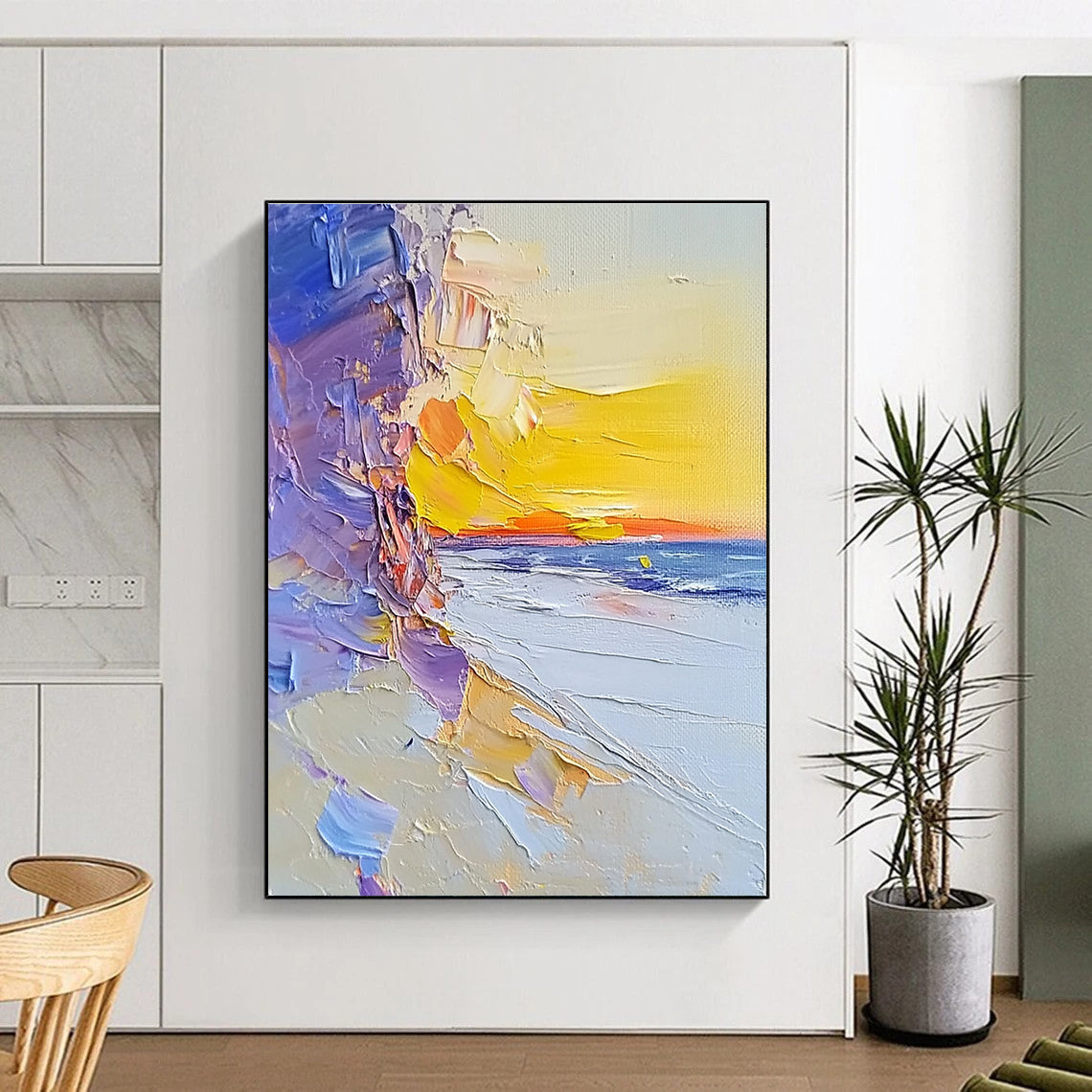 Colorful Beach Sunset - Vibrant Coastal Abstract Painting GAB0633