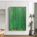 Solid Green with Line Painting of Understated Contrast GAB0145