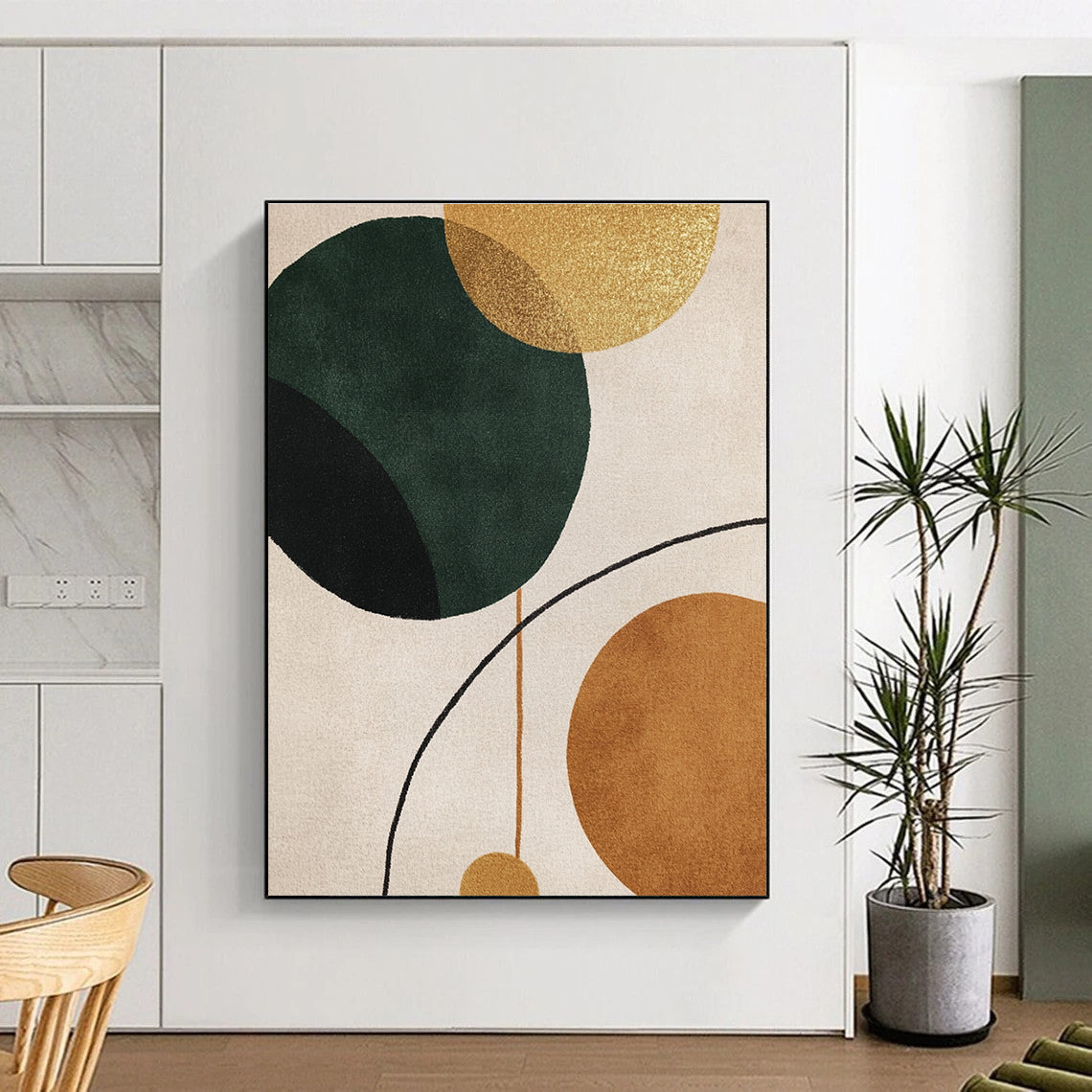 Geometric Circle Abstract Painting for Modern - Styled Dining Rooms GAB0963