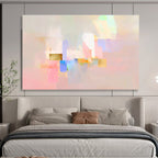Pastel and Gold Geometric Abstract Painting ABS204