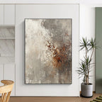 Gray and Brown Textured Abstract Painting with Rustic Character WINK293