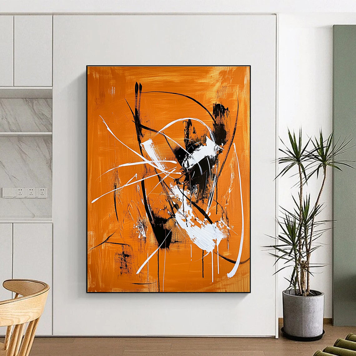 Dynamic Line - Driven Abstract Painting for Industrial - Style Spaces GAB0877