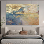 Blue and Gold Abstract Painting for Opulent Yacht Clubs YHT399