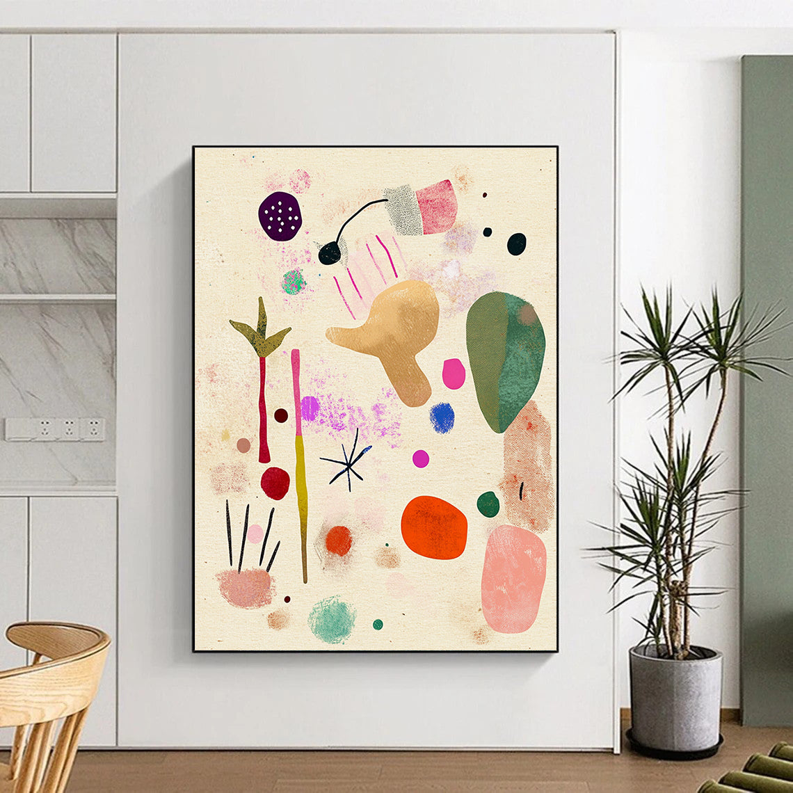 Abstract Colorful Shapes Painting for Bohemian - Style Kids’ Rooms GAB1326