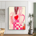 Pink and Red Abstract Painting for Modern Boutique Dressing Rooms GAB1274