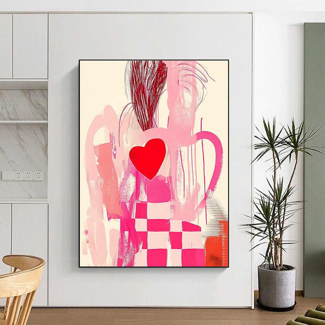 Pink and Red Abstract Painting for Modern Boutique Dressing Rooms GAB1274