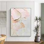 Textured Pink Flower Abstract - Tactile Botanical Abstract Art GAB0513