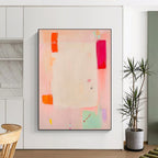 Soft Pink Abstract Painting for Girls' Bedroom Decor GAB1230
