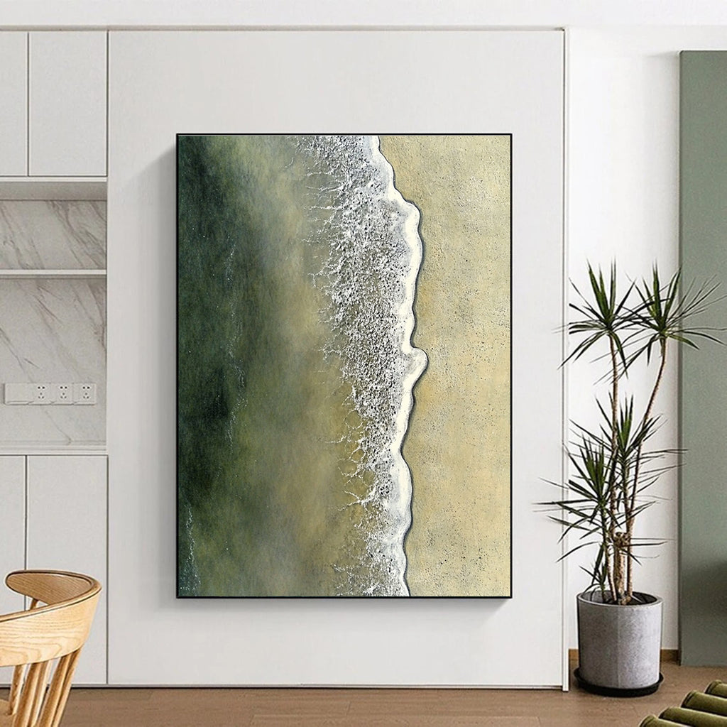 Aerial Beach View Realistic Abstract Painting for Nautical Enthusiasts GAB1476