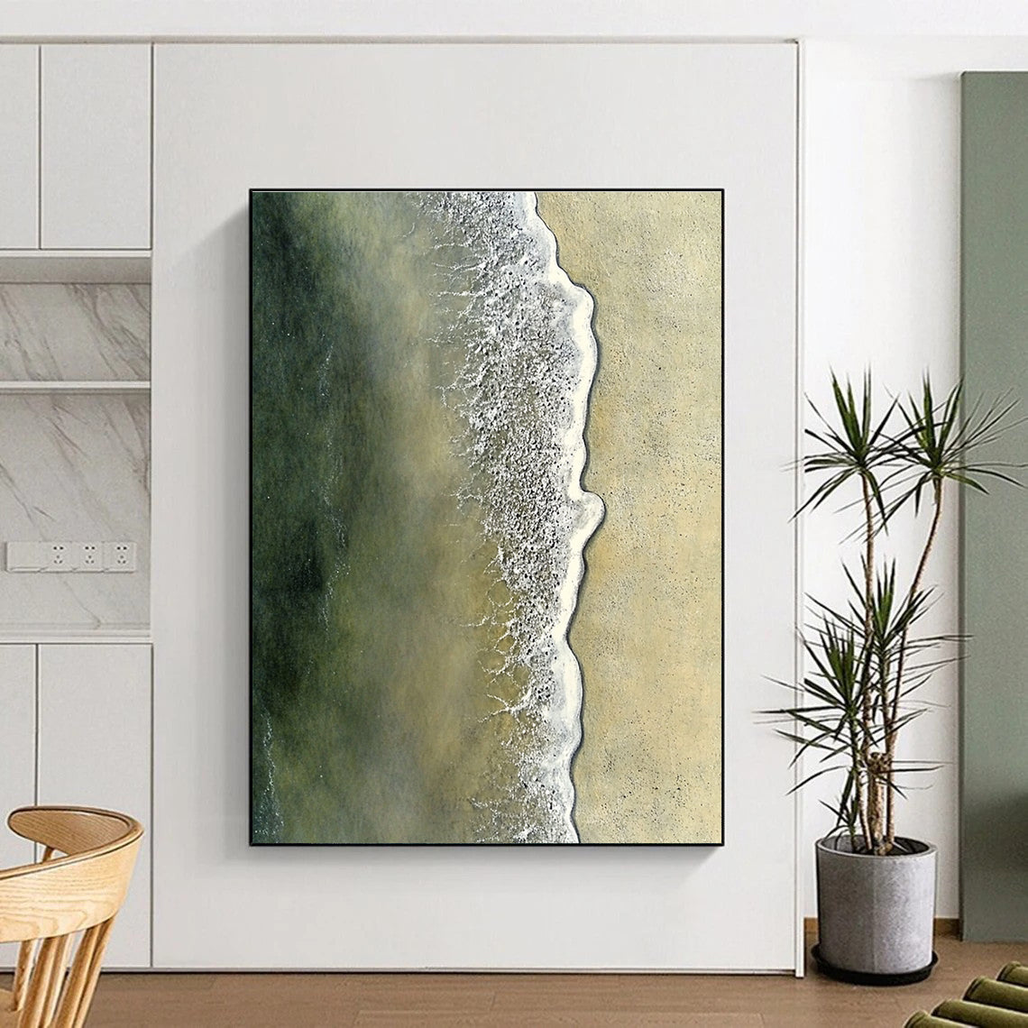 Aerial Beach View Realistic Abstract Painting for Nautical Enthusiasts GAB1476