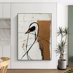 Minimalist Bird Abstract Painting for Nature - Loving Studies GAB0962