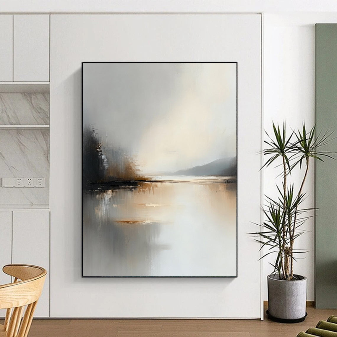Soft Lake Abstract - Dreamy Landscape Abstract Art GAB0521