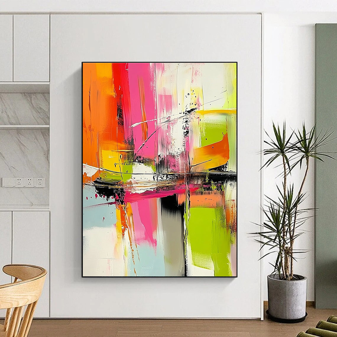Bright Colorful Abstract Painting with Lively Strokes WINK671