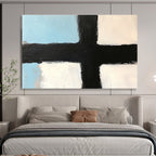 Black and White Cross Abstract Painting ABS309