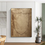 Shield Sketch Abstract Painting of Medieval Symbol GAB0121