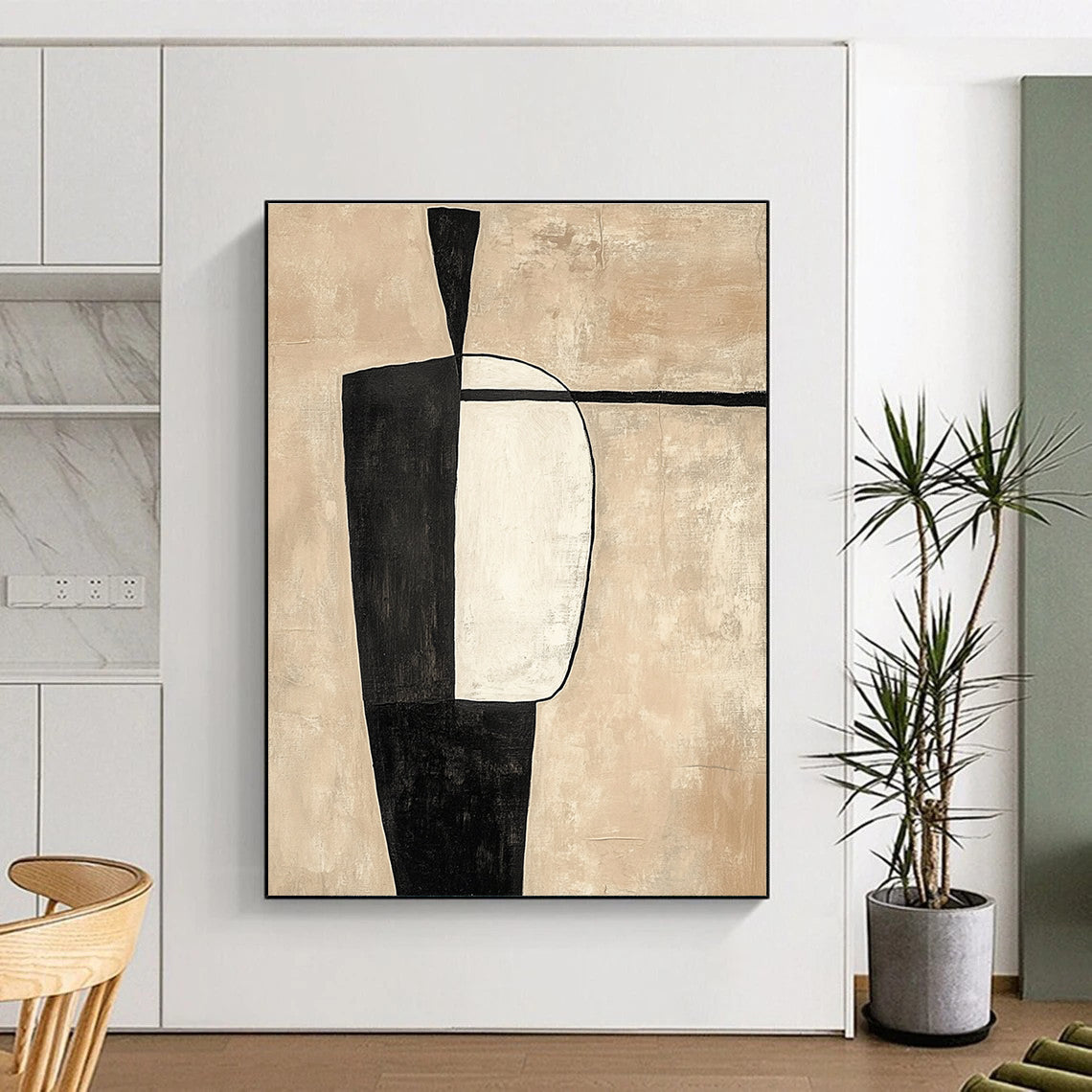 Minimalist Shapes Abstract Painting with Calm Geometry WINK142