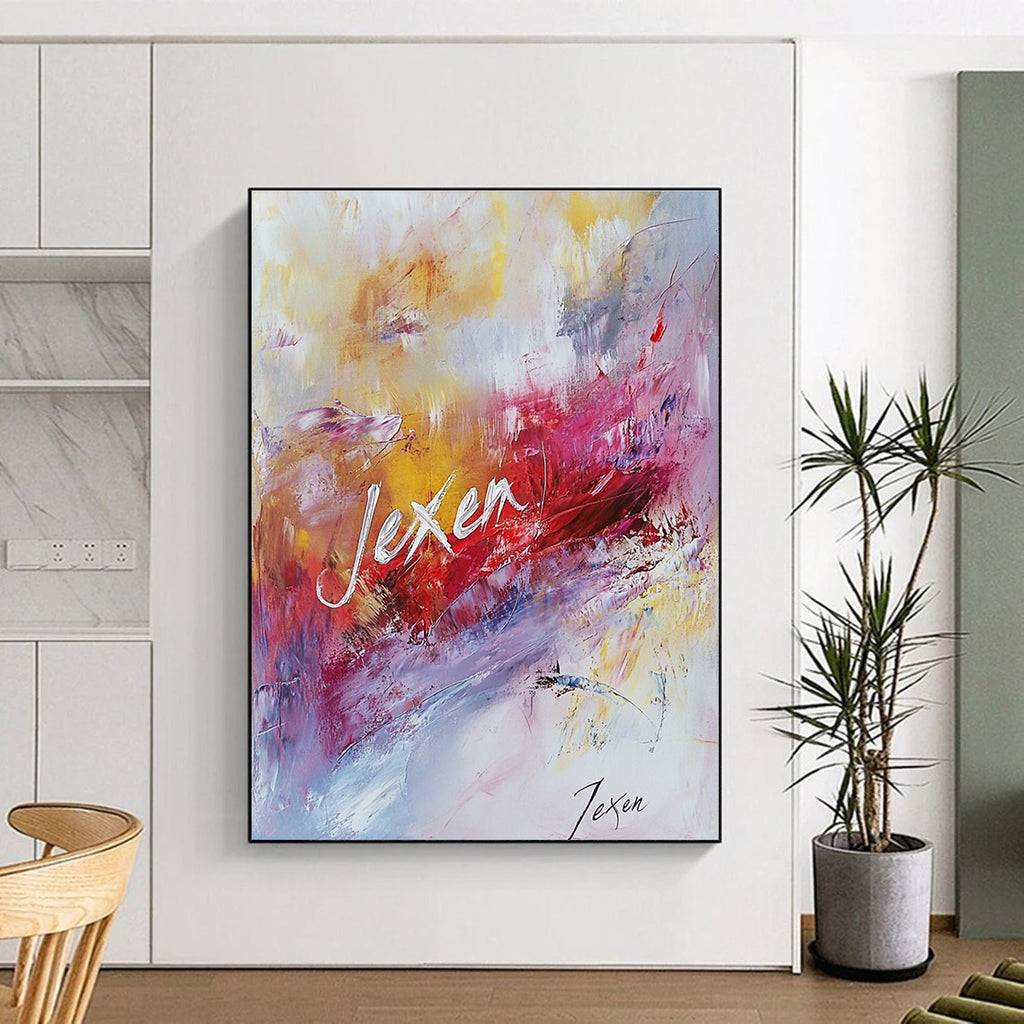 Colorful Abstract with Signature Painting for Personalized Home Studios GAB1229