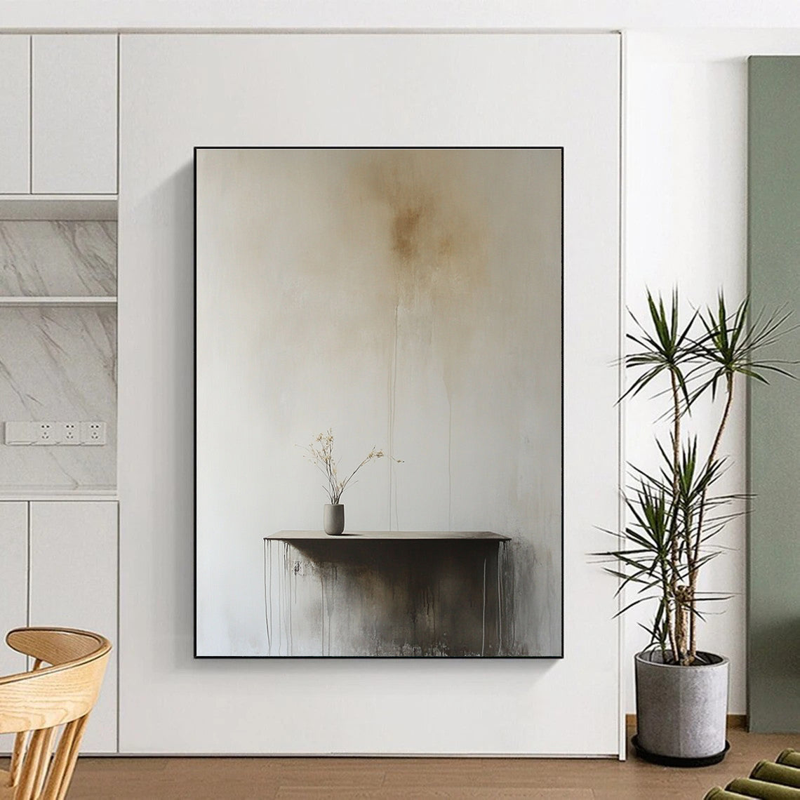 Serene Abstract Vase Painting for Calming Bedrooms GAB1114