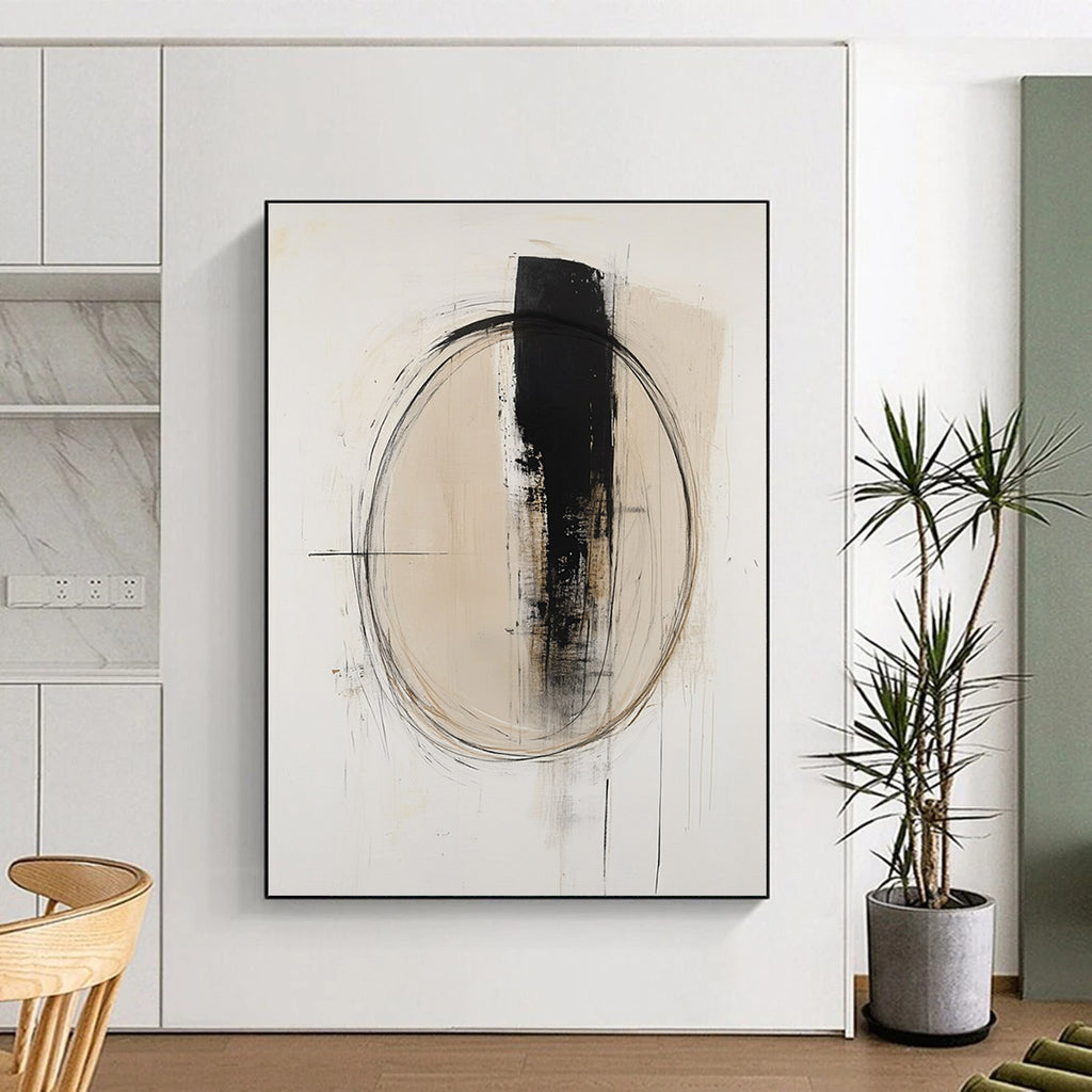 Minimalist Line Abstract Painting with Quiet Contemplation WINK784