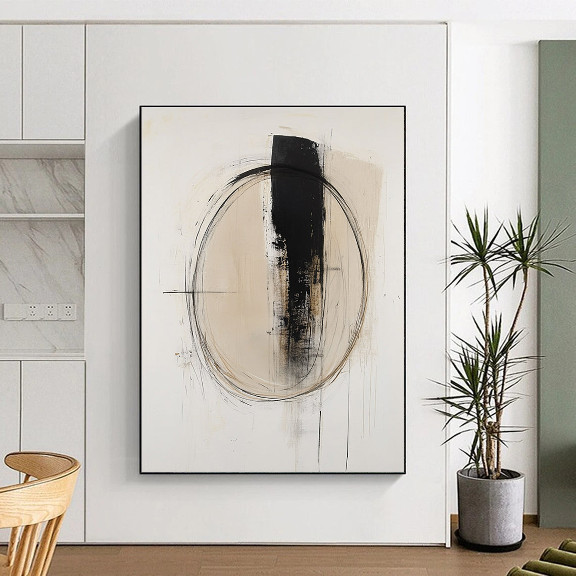 Minimalist Line Abstract Painting with Quiet Contemplation WINK784