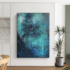 Blue Green Gradient Abstract Painting for Spa Retreats GAB0761