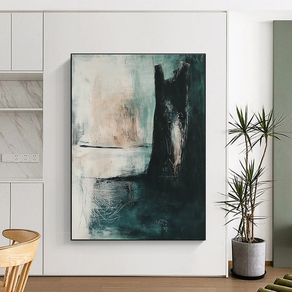 Cool Toned Abstract Painting with Calming Aura WINK579