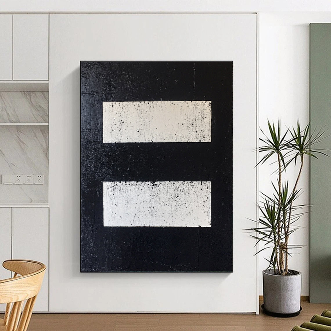 Minimalist - Striped Abstract Painting with Monochromatic Palette WINK876