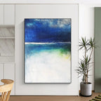 Blue and Green Gradient Abstract Painting for Coastal - Inspired Studios GAB0833