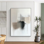 Neutral Tones Abstract Painting for Minimalist Dining Rooms GAB0803