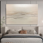Minimalist Textured Mountains Abstract Painting with Subtle Elegance ABS619