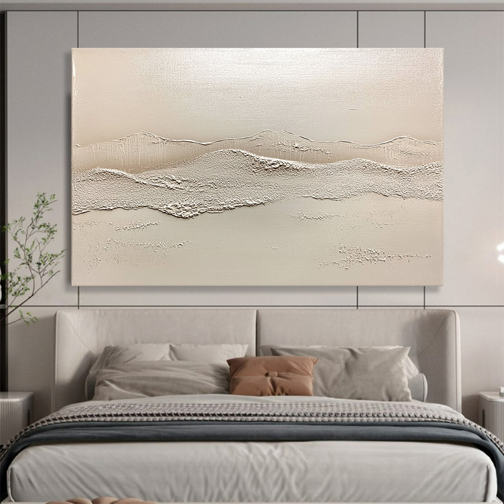 Minimalist Textured Mountains Abstract Painting with Subtle Elegance ABS619