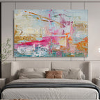 Pastel and Gold Abstract Splashes Painting for Feminine - Inspired Boutiques YHT329
