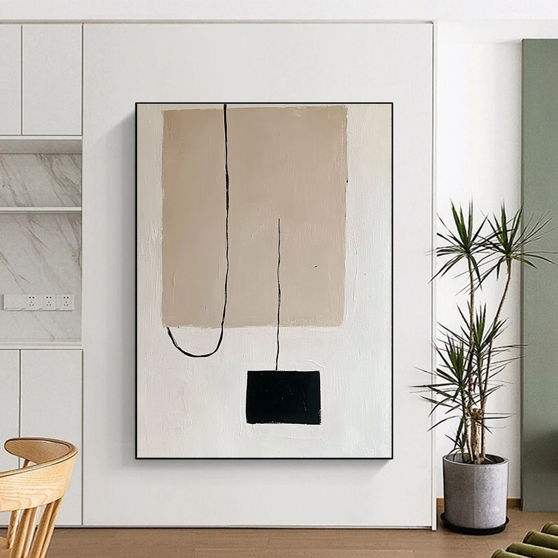 Minimalist Hanging Shapes Abstract Painting with Quiet Simplicity WINK152