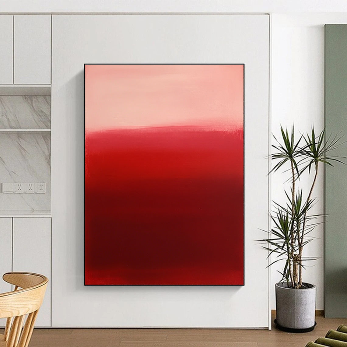Red Gradient Abstraction Painting with Intense Emotion WINK167