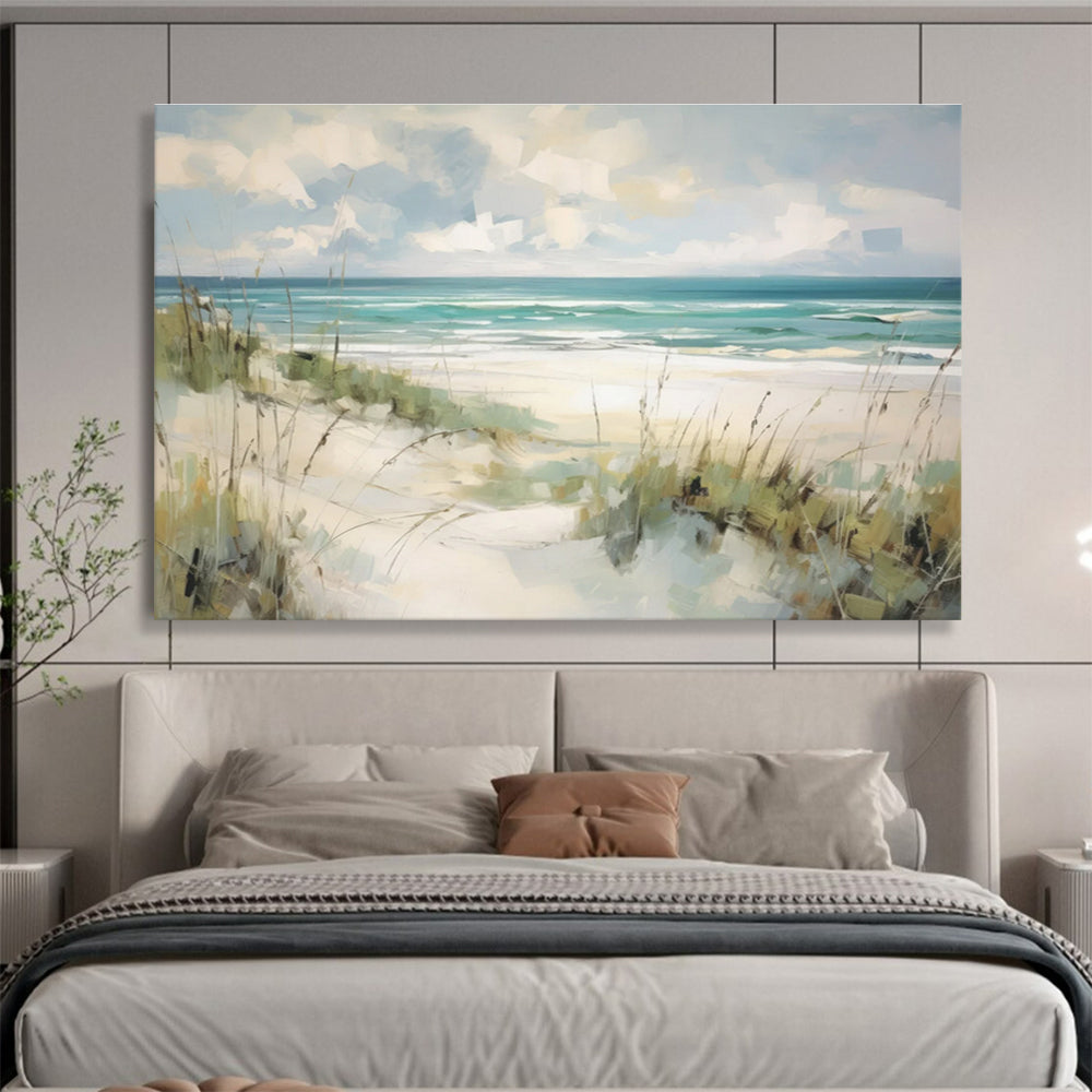 Coastal Beach Abstract Painting for Seaside Resort Lobbies YHT401
