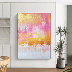 Pink Gold Orange Abstract Painting with Dreamy Warmth WINK451