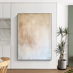 Beige and White Gradient Abstract Painting with Subtle Serenity WINK022