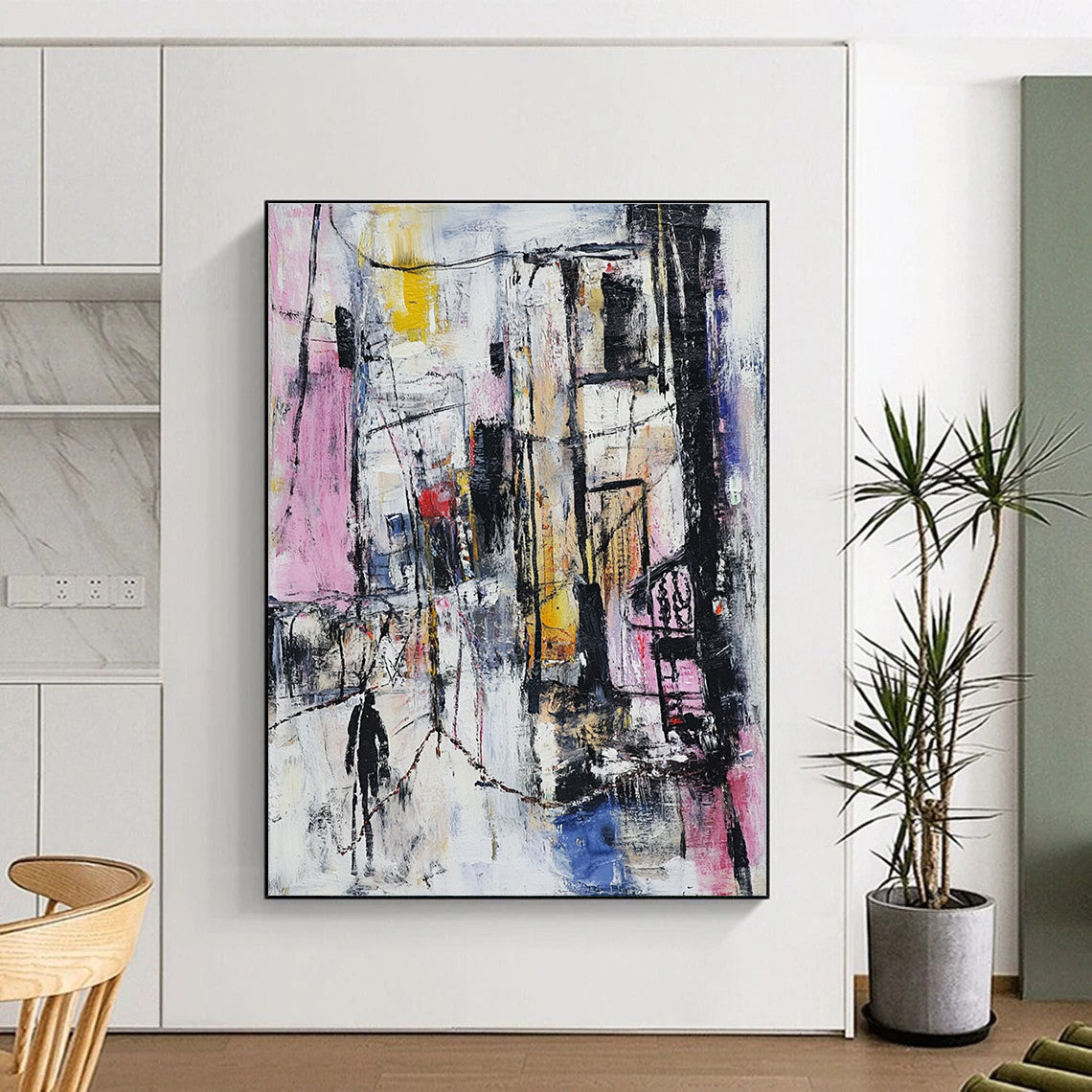 Vibrant Abstract Street Scene Painting for Art - Centric Bars GAB1138
