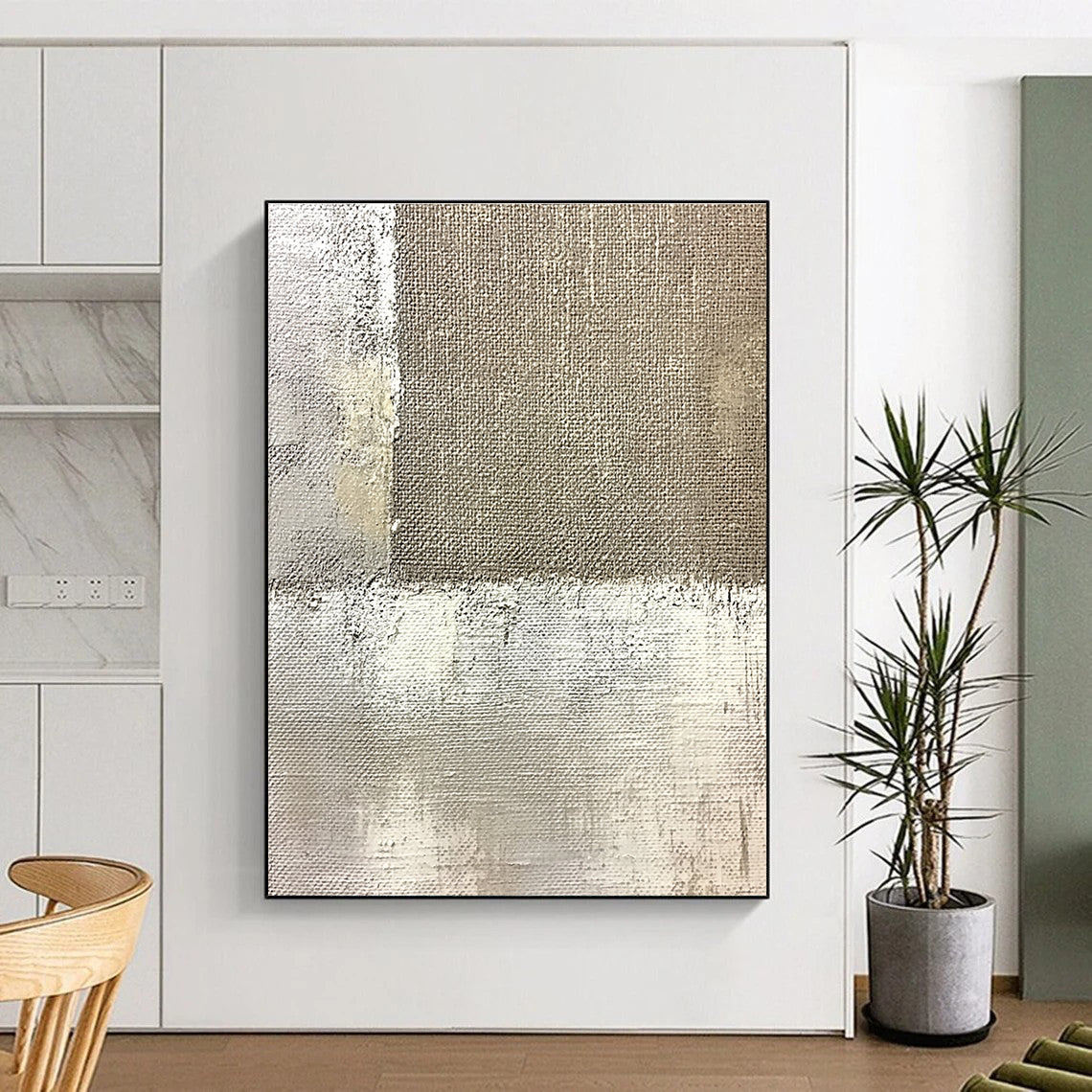 Textured Neutral Abstract Painting with Subtle Depth WINK338