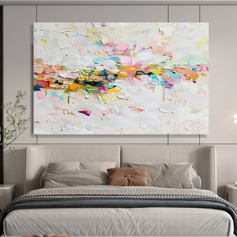 Colorful Abstract Patchwork Painting for Lively Spaces YHT043