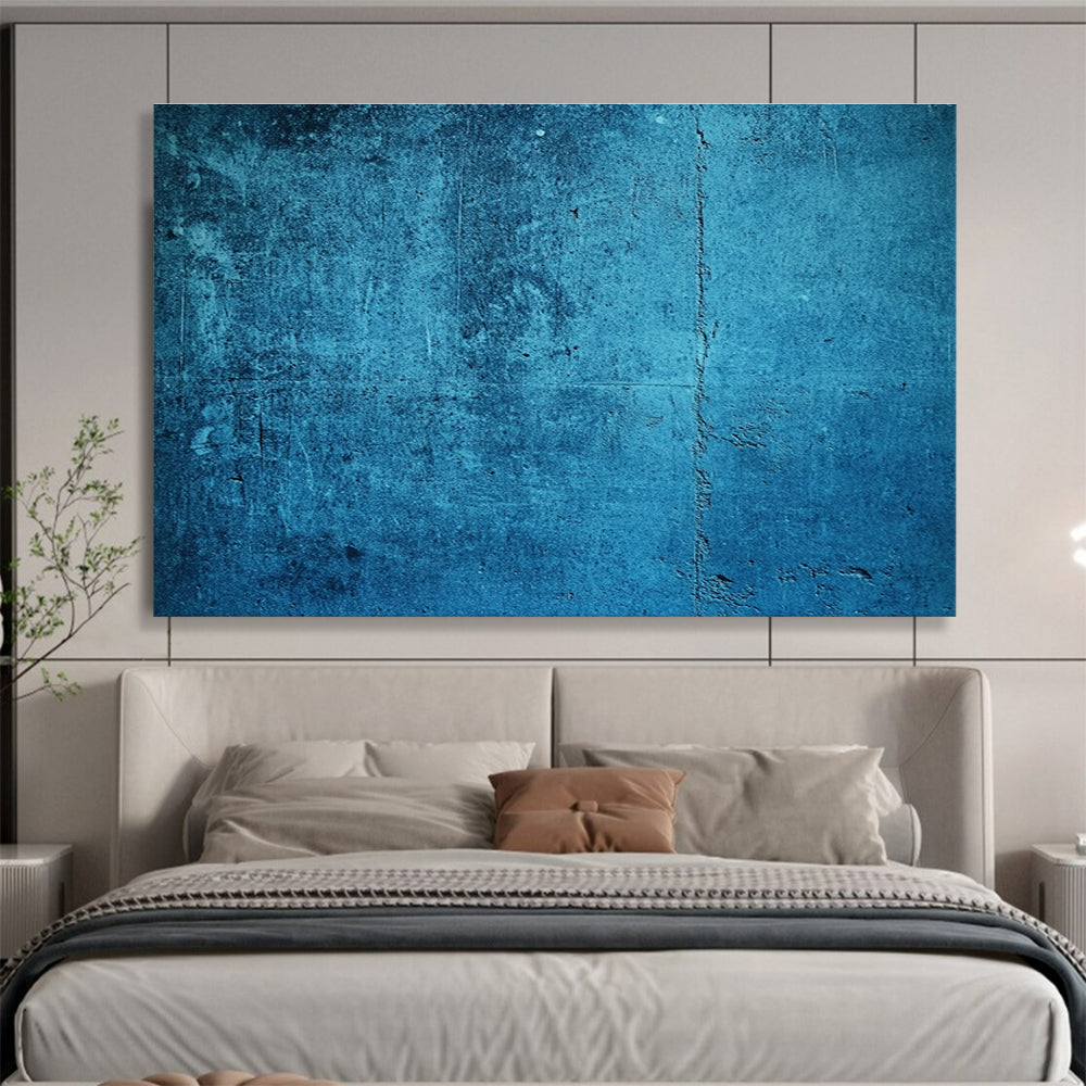 Blue Textured Background Abstract Painting with Industrial Charm ABS573