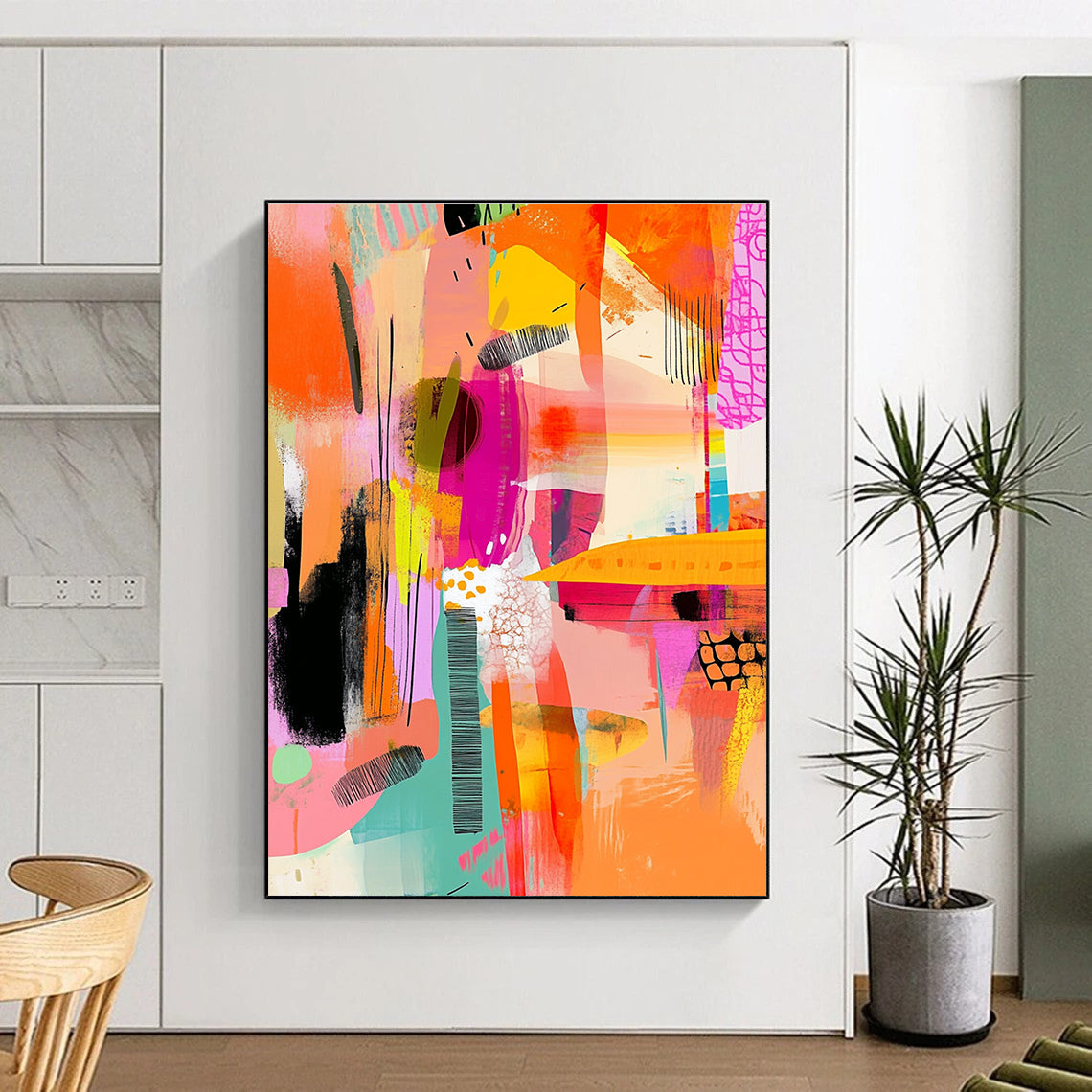 Vibrant Color Collage Abstract - Energetic Modern Abstract Art GAB0481