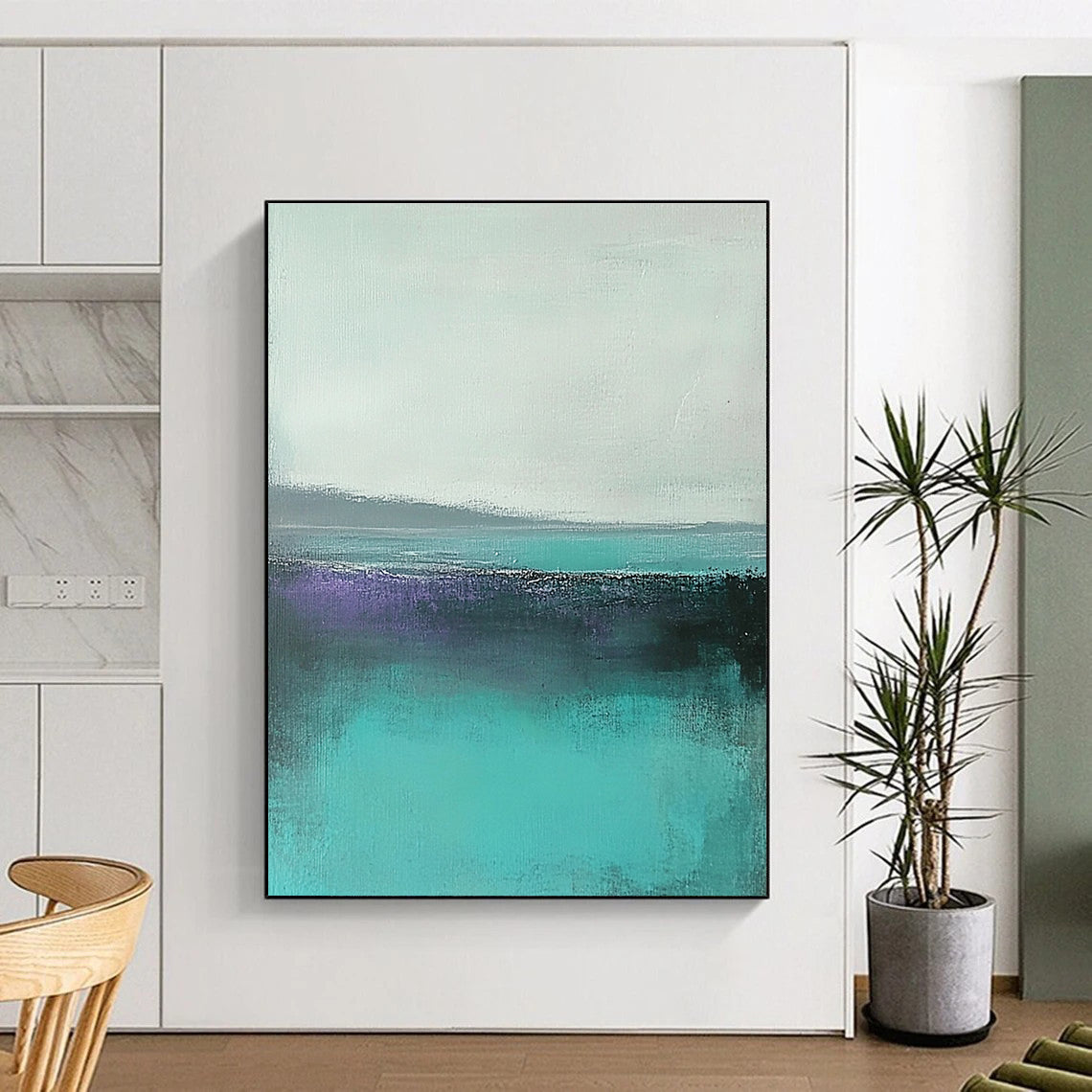 Turquoise Sea Layers - Colorful Seascape Abstract Painting GAB0583