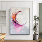 Colorful Crescent Abstract Painting for Bohemian - Style Art Studios GAB0934