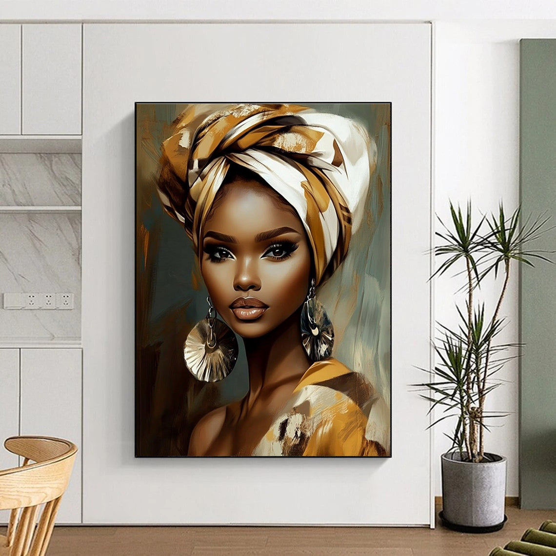 Cultural Portrait Abstract Painting with Rich Patterns GAB0008