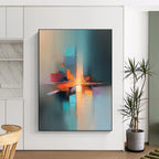 Colorful Cityscape Abstraction Painting with Vibrant Urban Energy WINK185