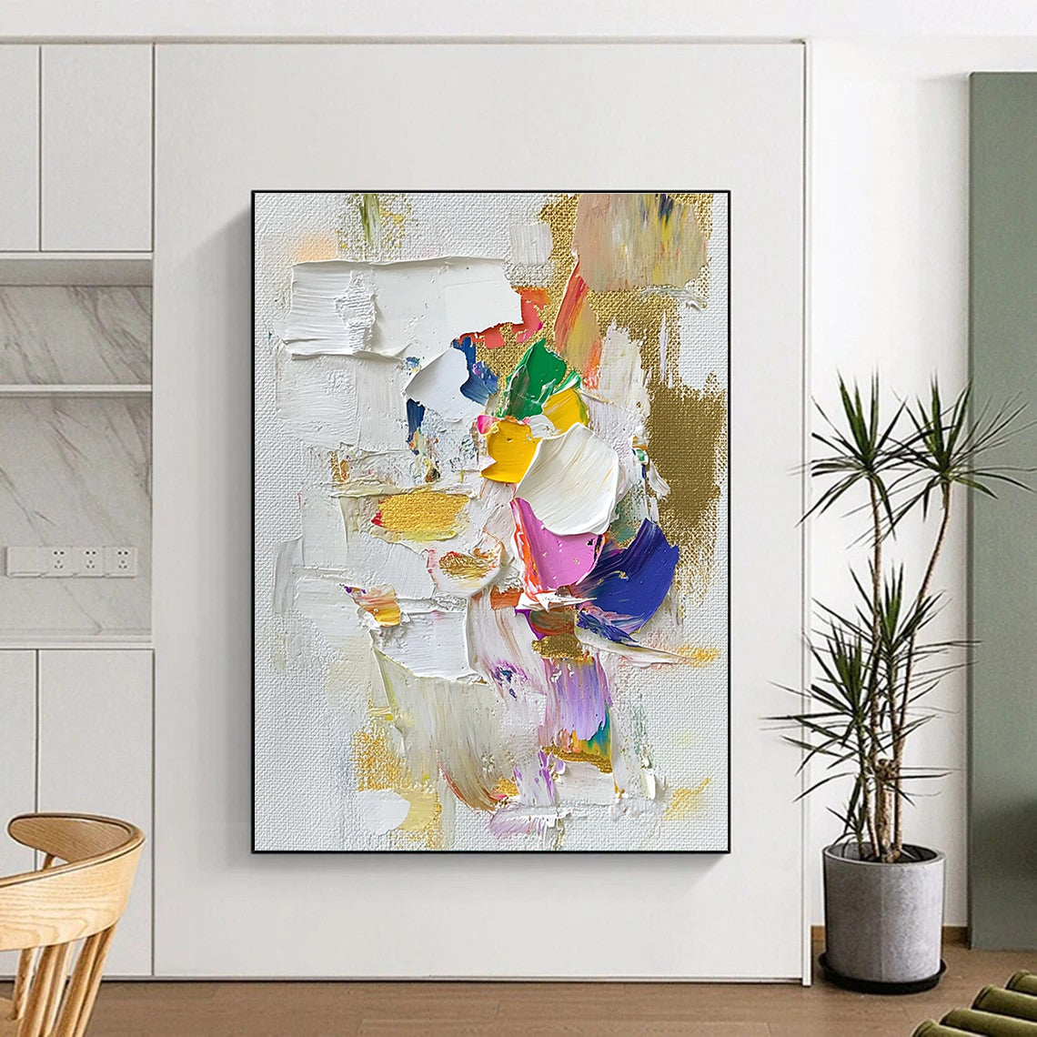 Colorful Textured Abstract Painting for Art - Centric Bedrooms GAB0821